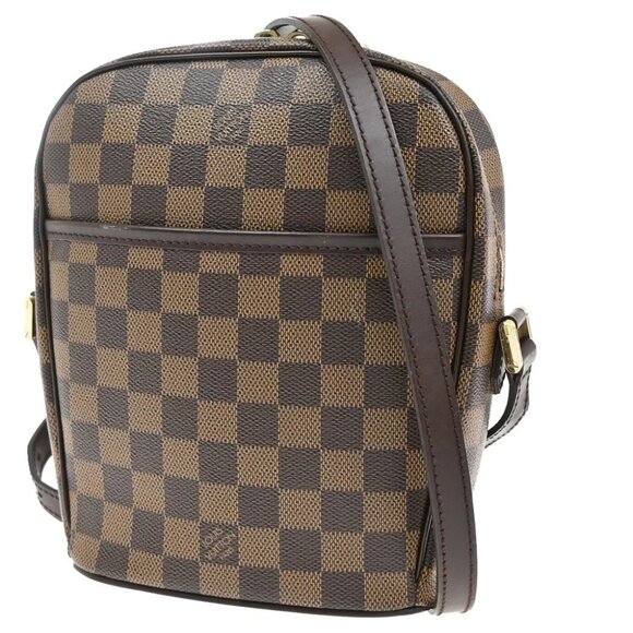 LOUIS VUITTON Ipanema PM Shoulder Bag Damier Ebene Leather Brown N51294 12YH470 - Picture 1 of 14
